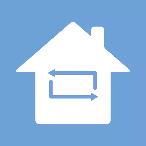 weißes Icon eines Hauses auf blauem Hintergrund
