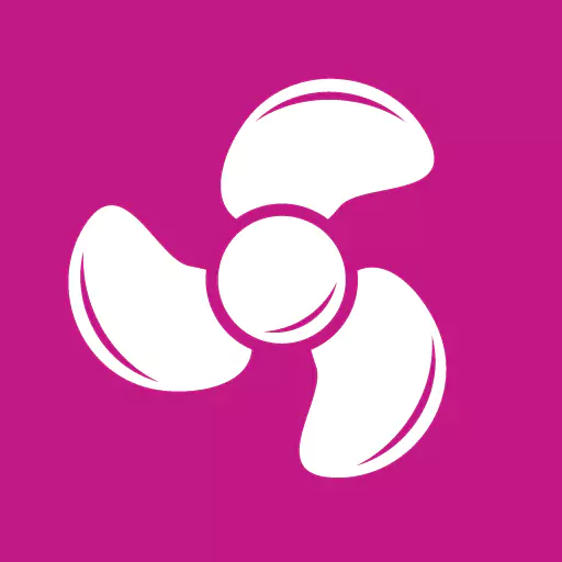 weißes Icon Belüftung auf magentafarbenen Hintergrund